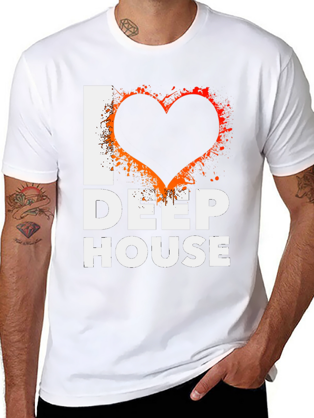I Love Deep House Black Graphic Tee