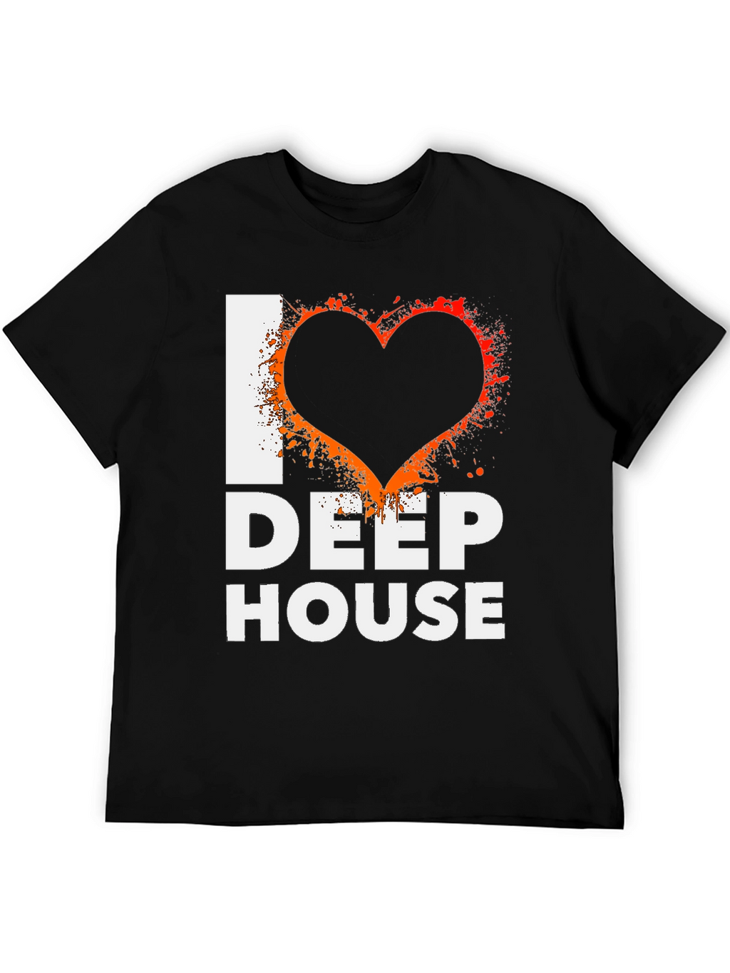 I Love Deep House Black Graphic Tee