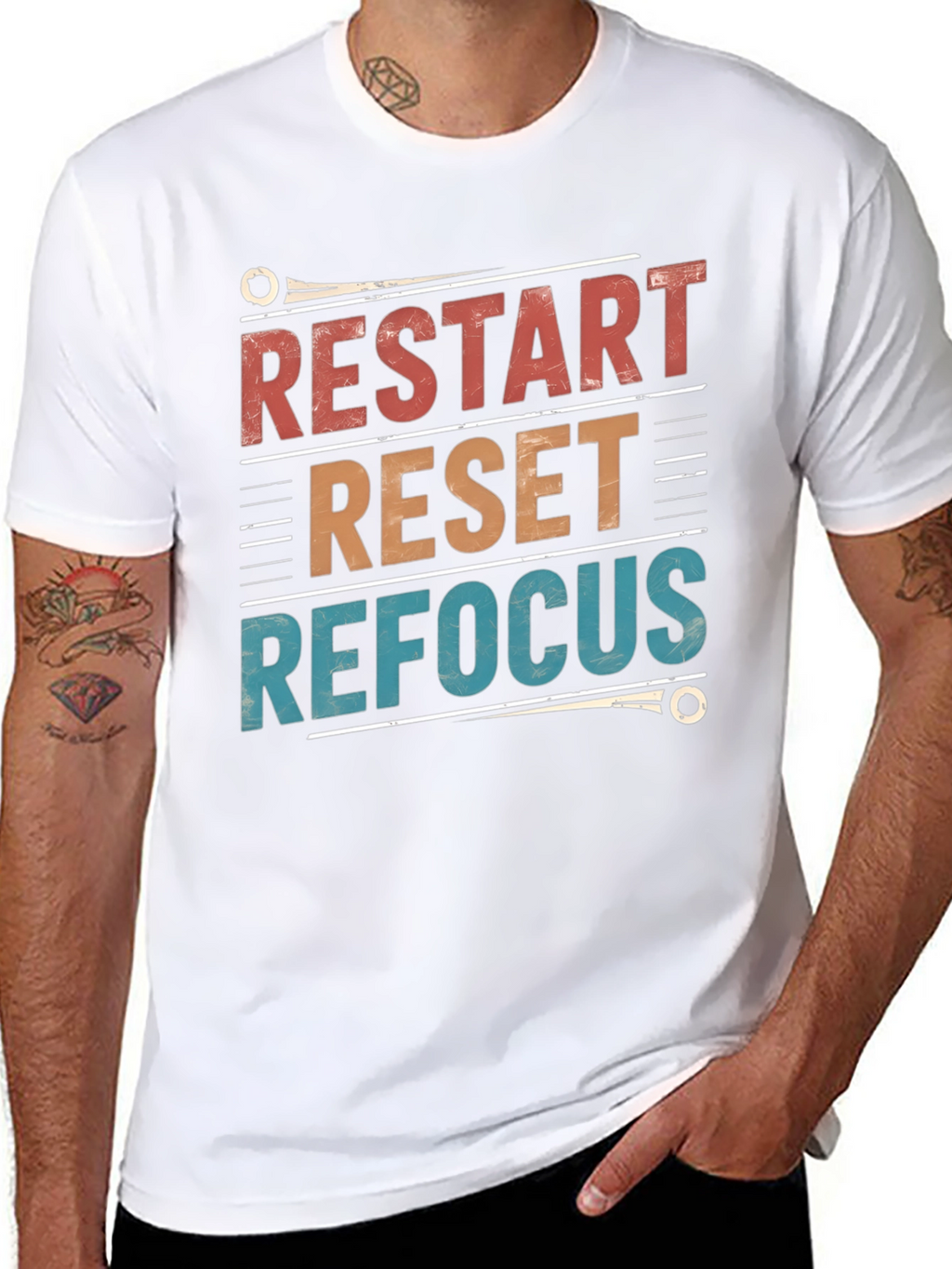 Restart Reset Refocus Graphic T-Shirt