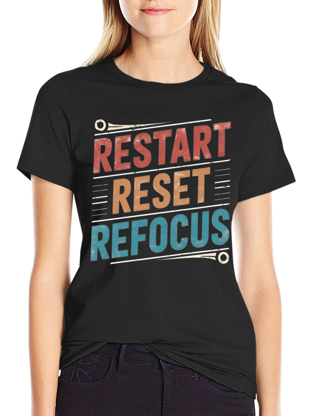 Restart Reset Refocus Graphic T-Shirt