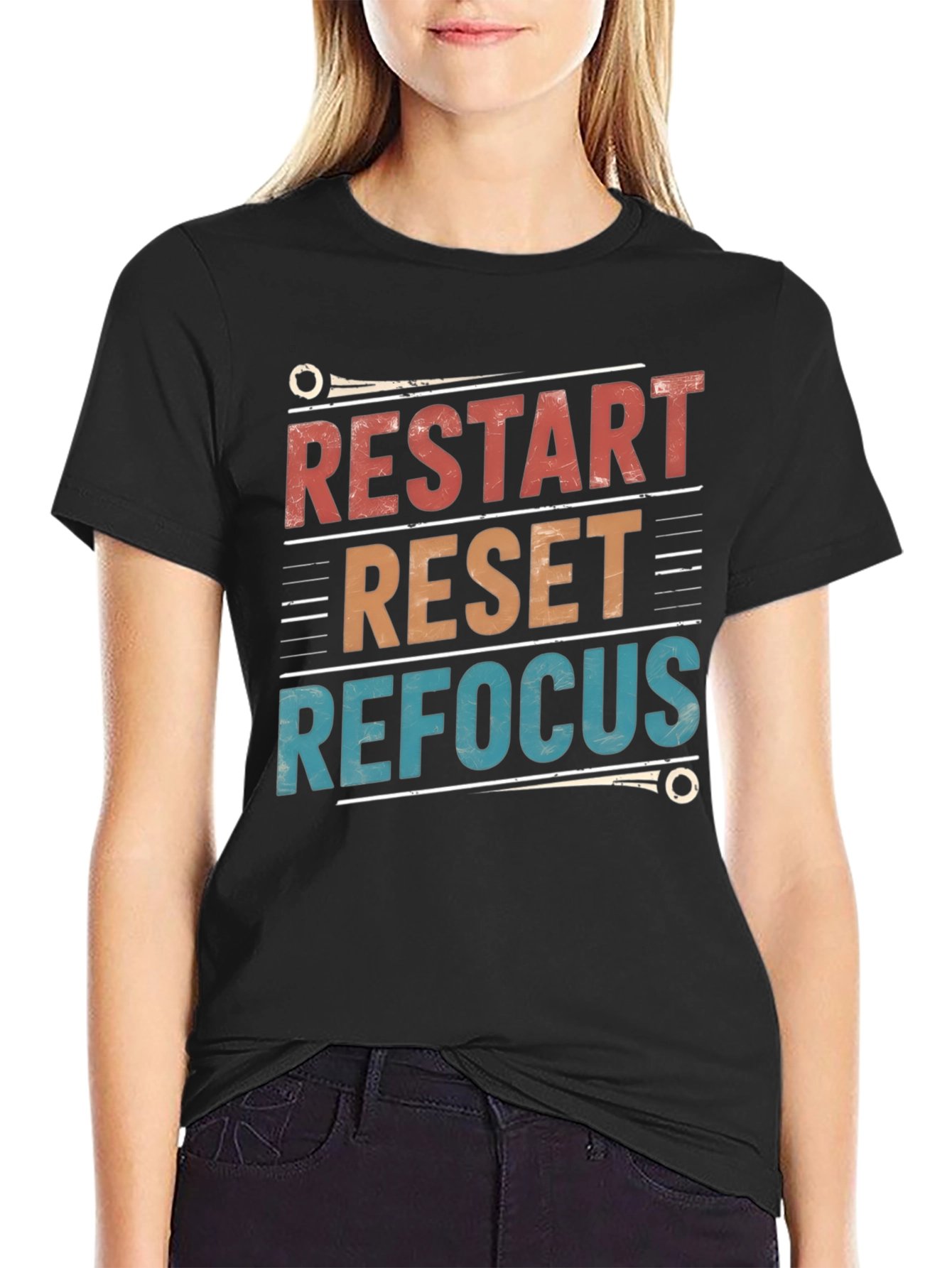 Restart Reset Refocus Graphic T-Shirt
