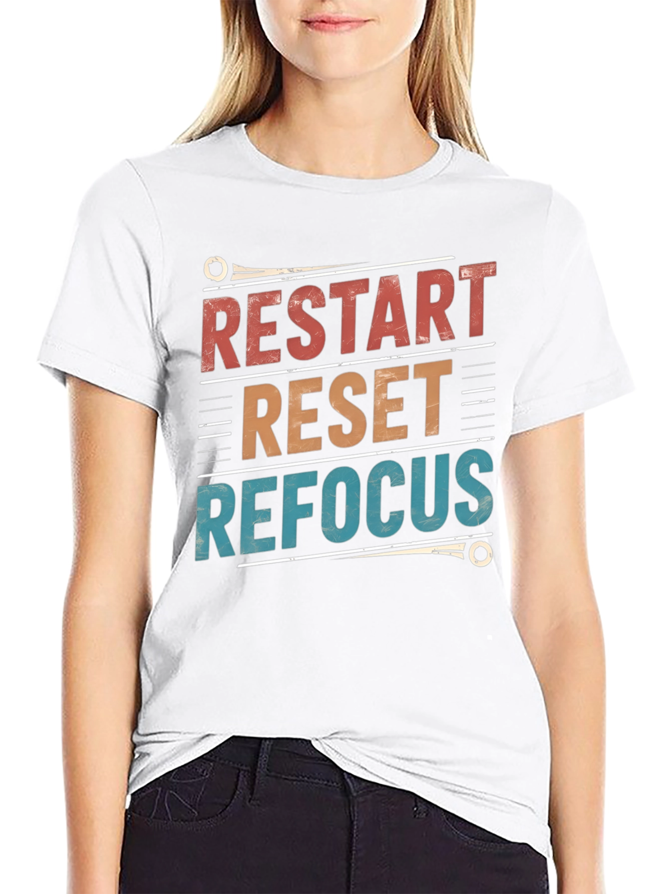 Restart Reset Refocus Graphic T-Shirt