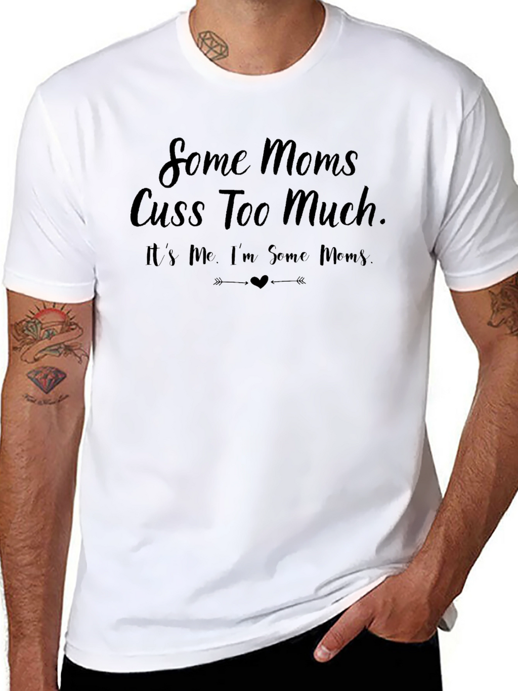 Funny Some Moms Cuss Black Graphic Tee