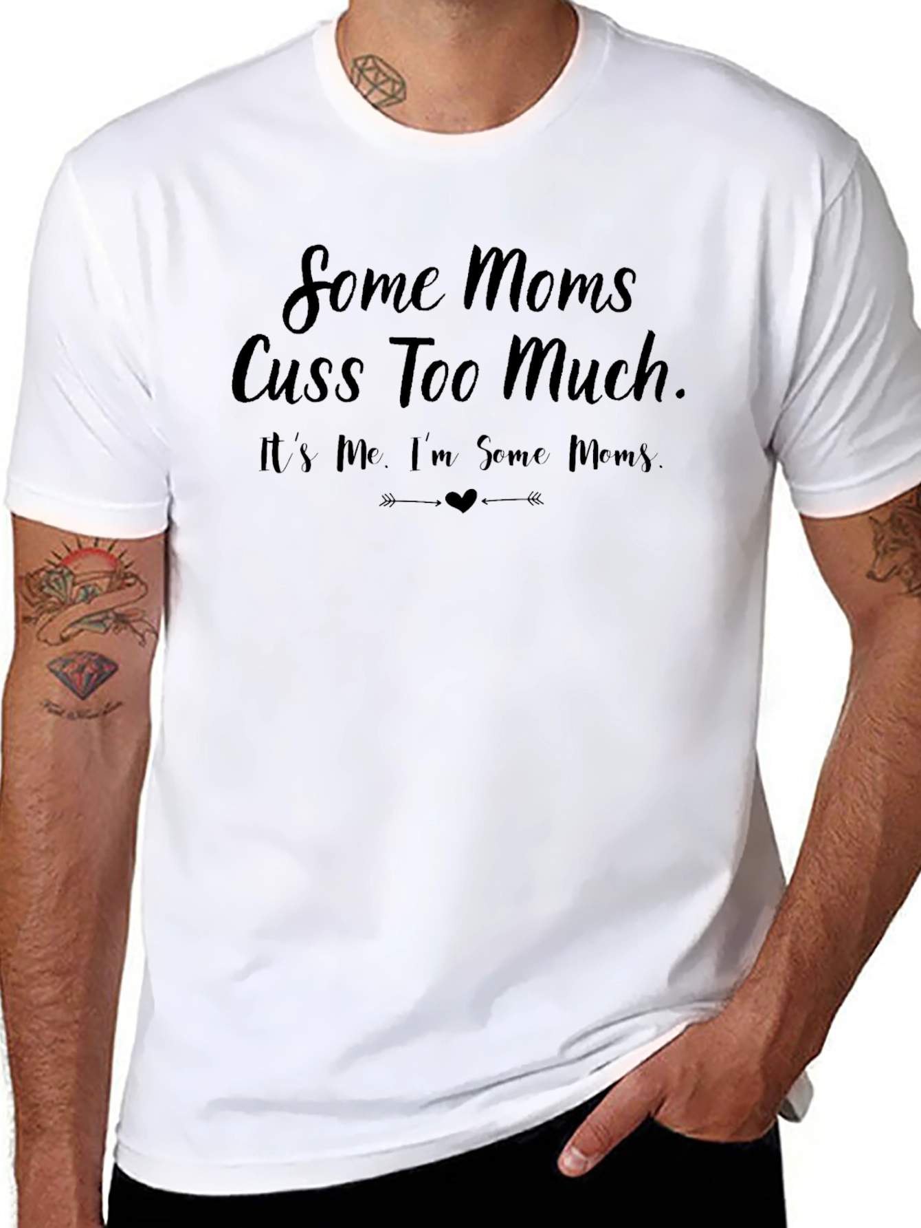 Funny Some Moms Cuss Black Graphic Tee