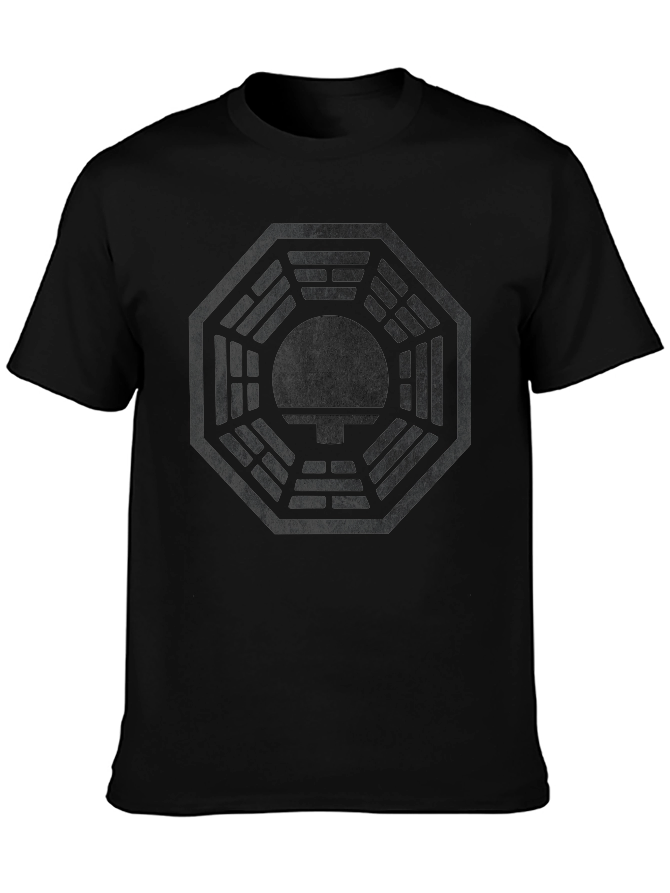 Mens Black T-Shirt with Octagon Logo