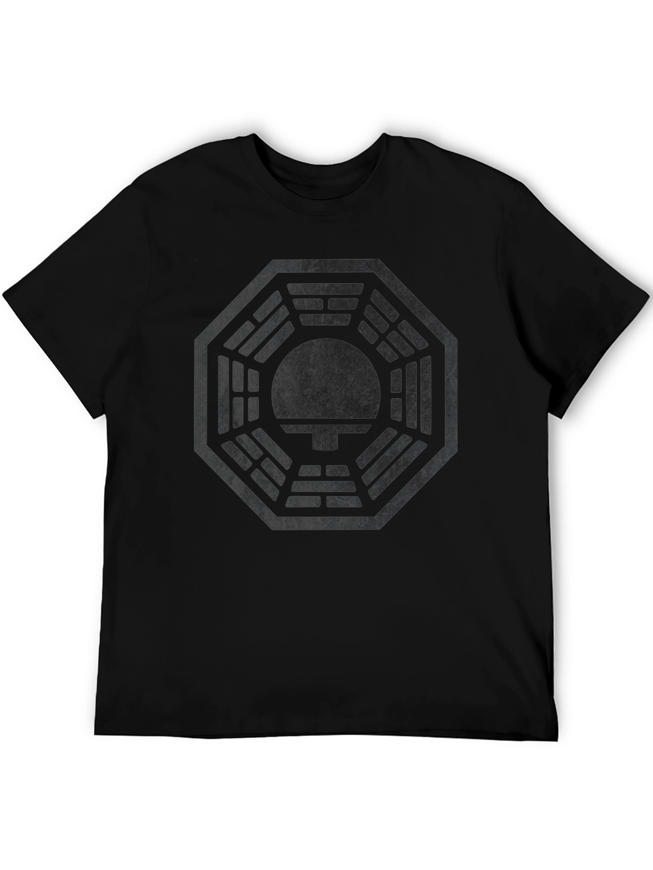 Mens Black T-Shirt with Octagon Logo