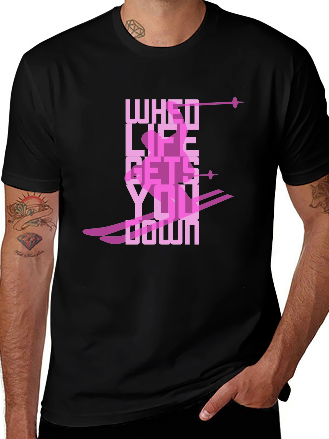 Skiing Graphic Tee: When Life Gets You Down Ski!