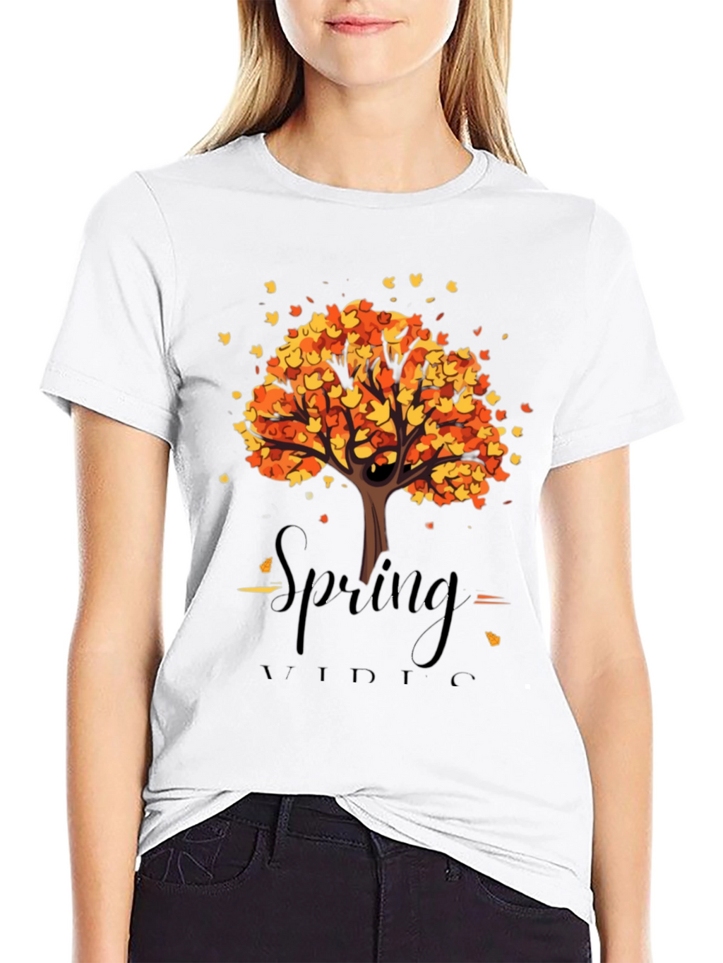 Autumn Tree Graphic Black T-Shirt