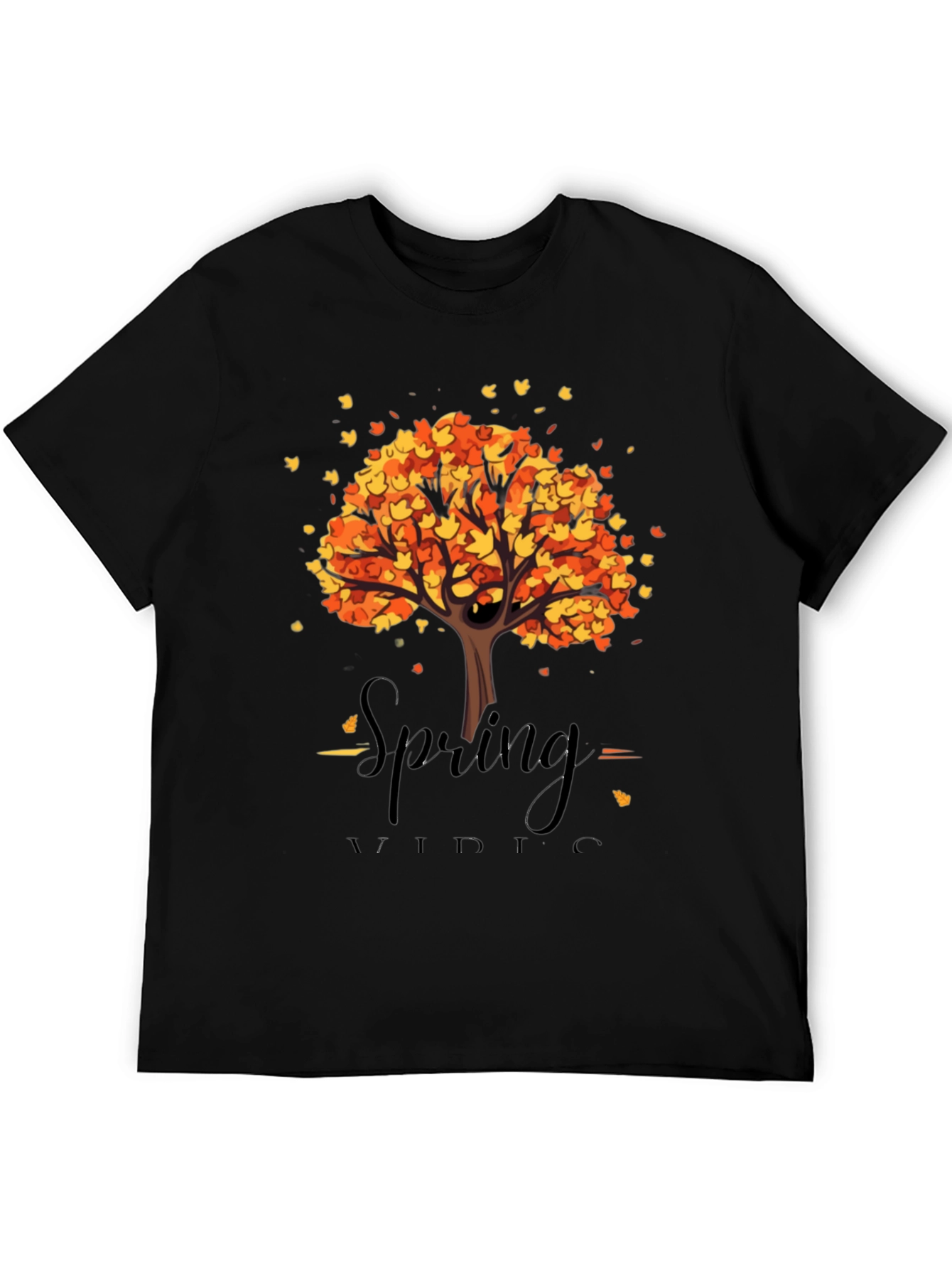 Autumn Tree Graphic Black T-Shirt