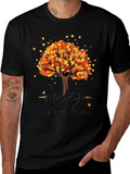 Autumn Tree Graphic Black T-Shirt