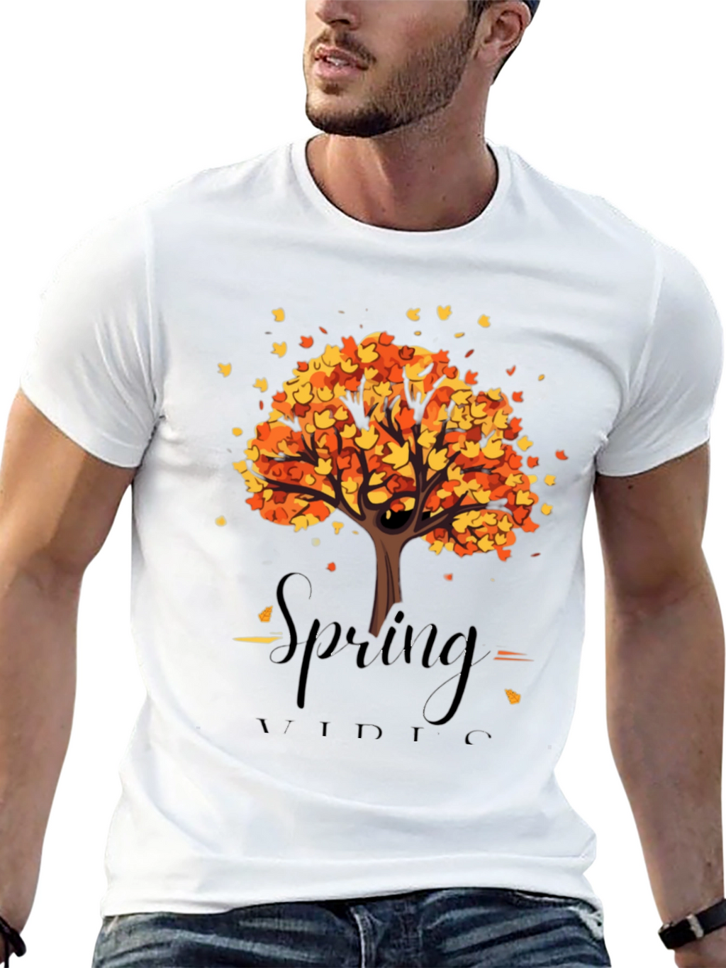 Autumn Tree Graphic Black T-Shirt