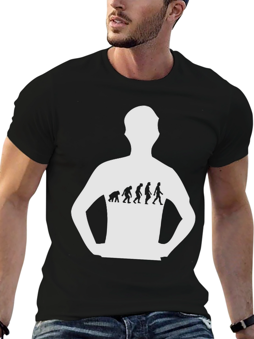 Evolution Graphic Tee - Black Cotton T-Shirt
