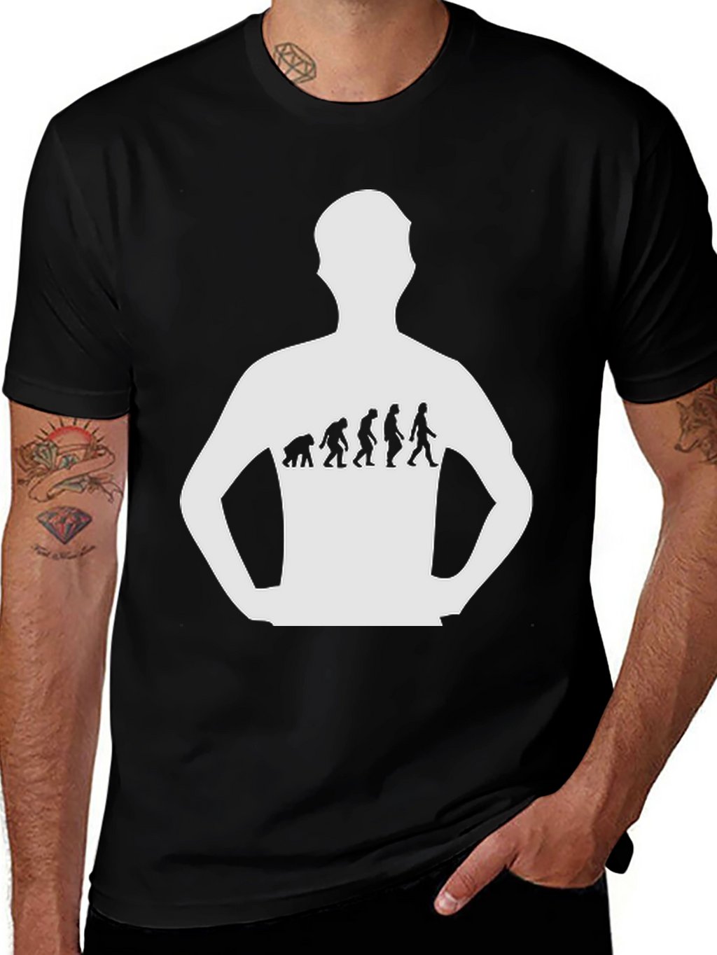 Evolution Graphic Tee - Black Cotton T-Shirt