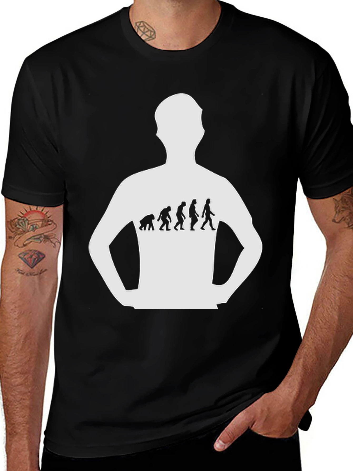 Evolution Graphic Tee - Black Cotton T-Shirt
