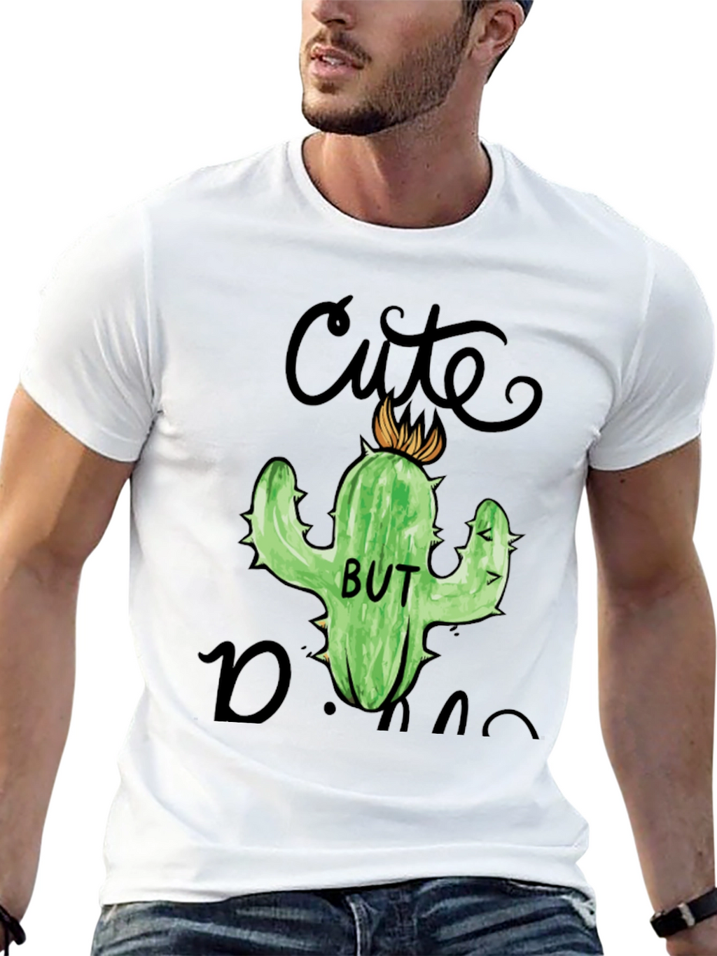 Cute But Dangerous Cactus Graphic T-Shirt