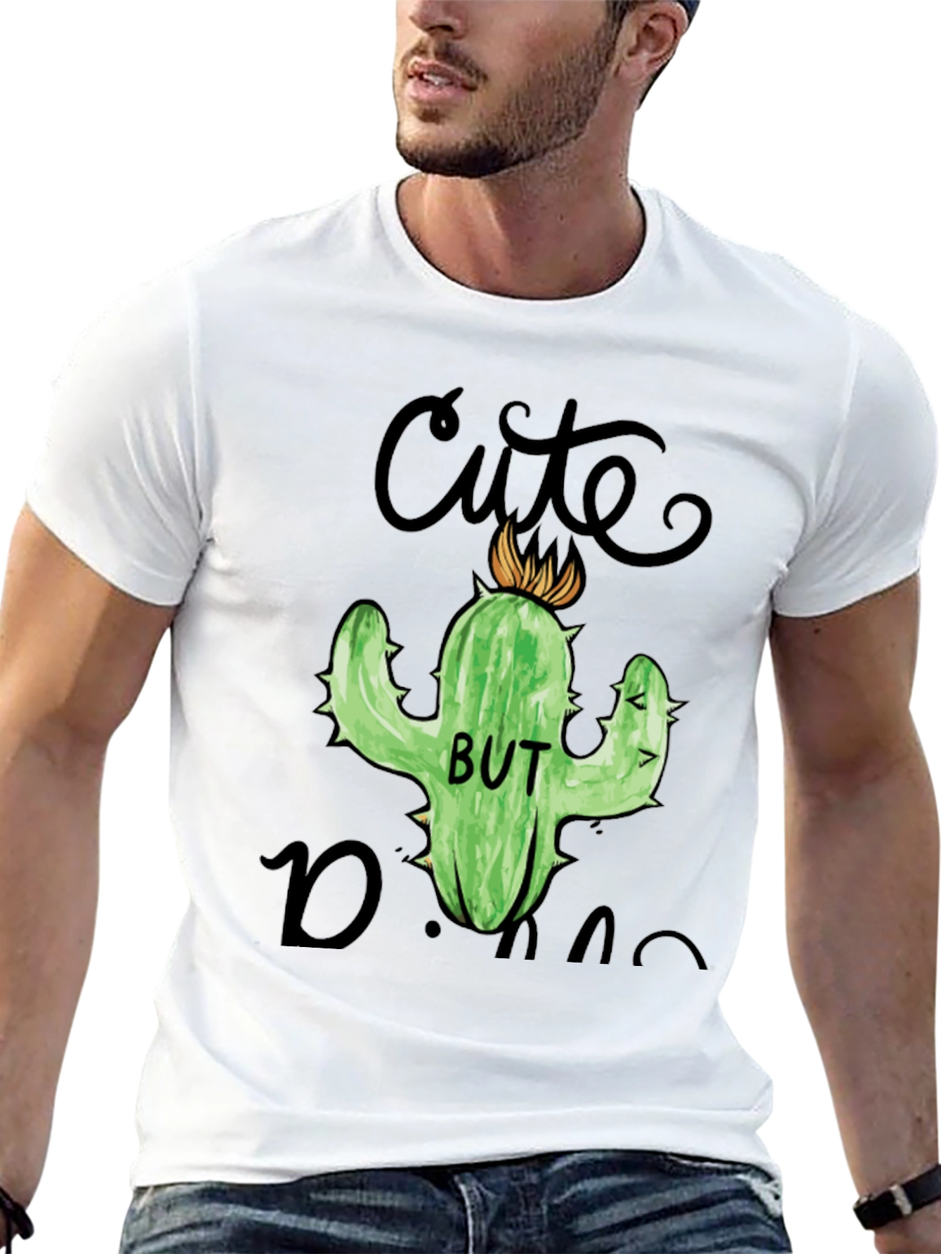 Cute But Dangerous Cactus Graphic T-Shirt