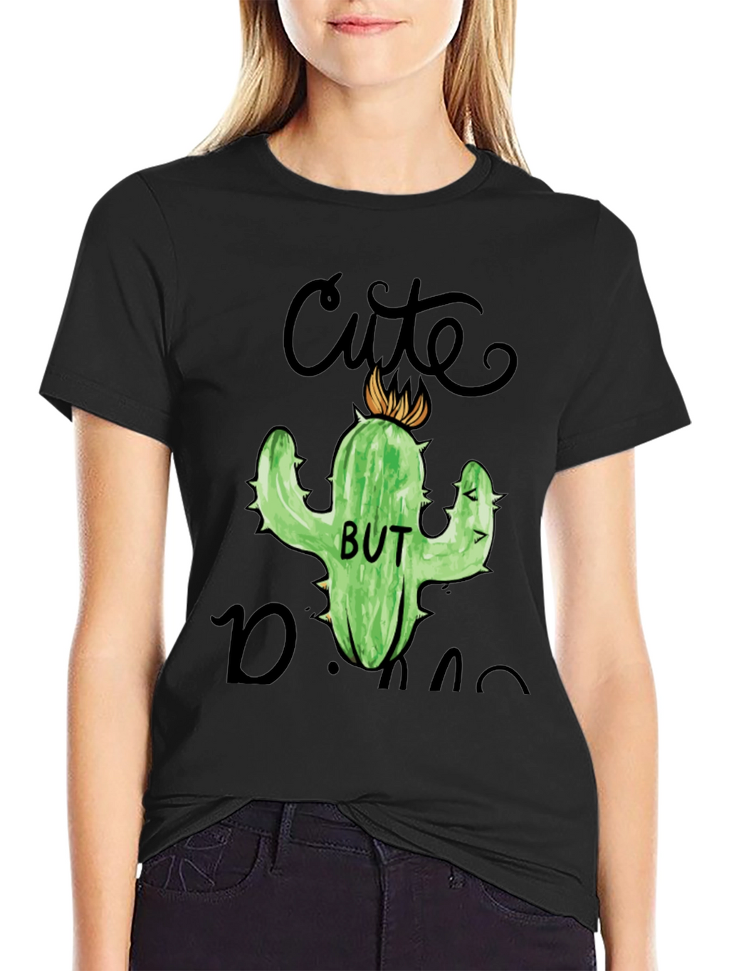 Cute But Dangerous Cactus Graphic T-Shirt