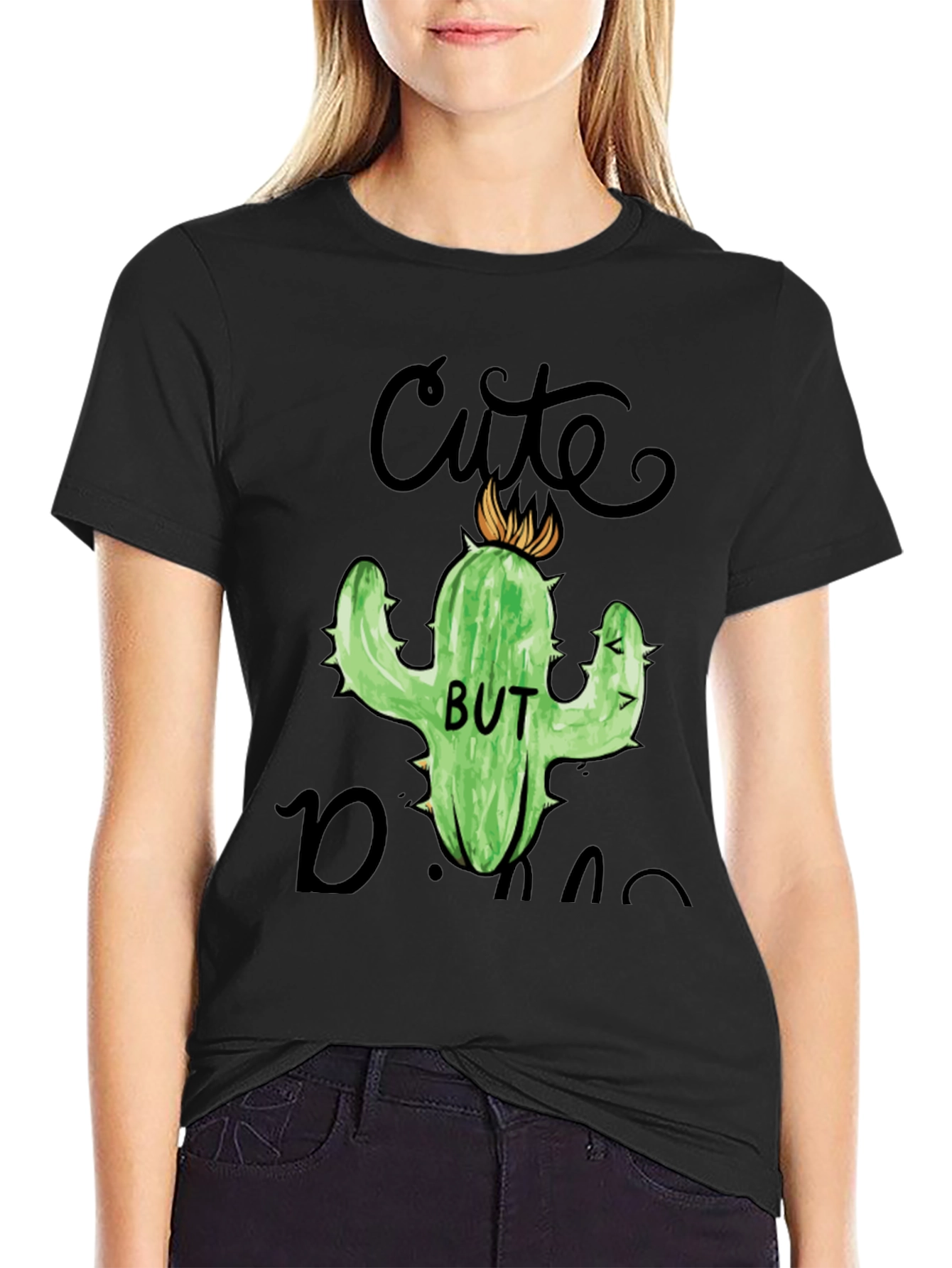 Cute But Dangerous Cactus Graphic T-Shirt