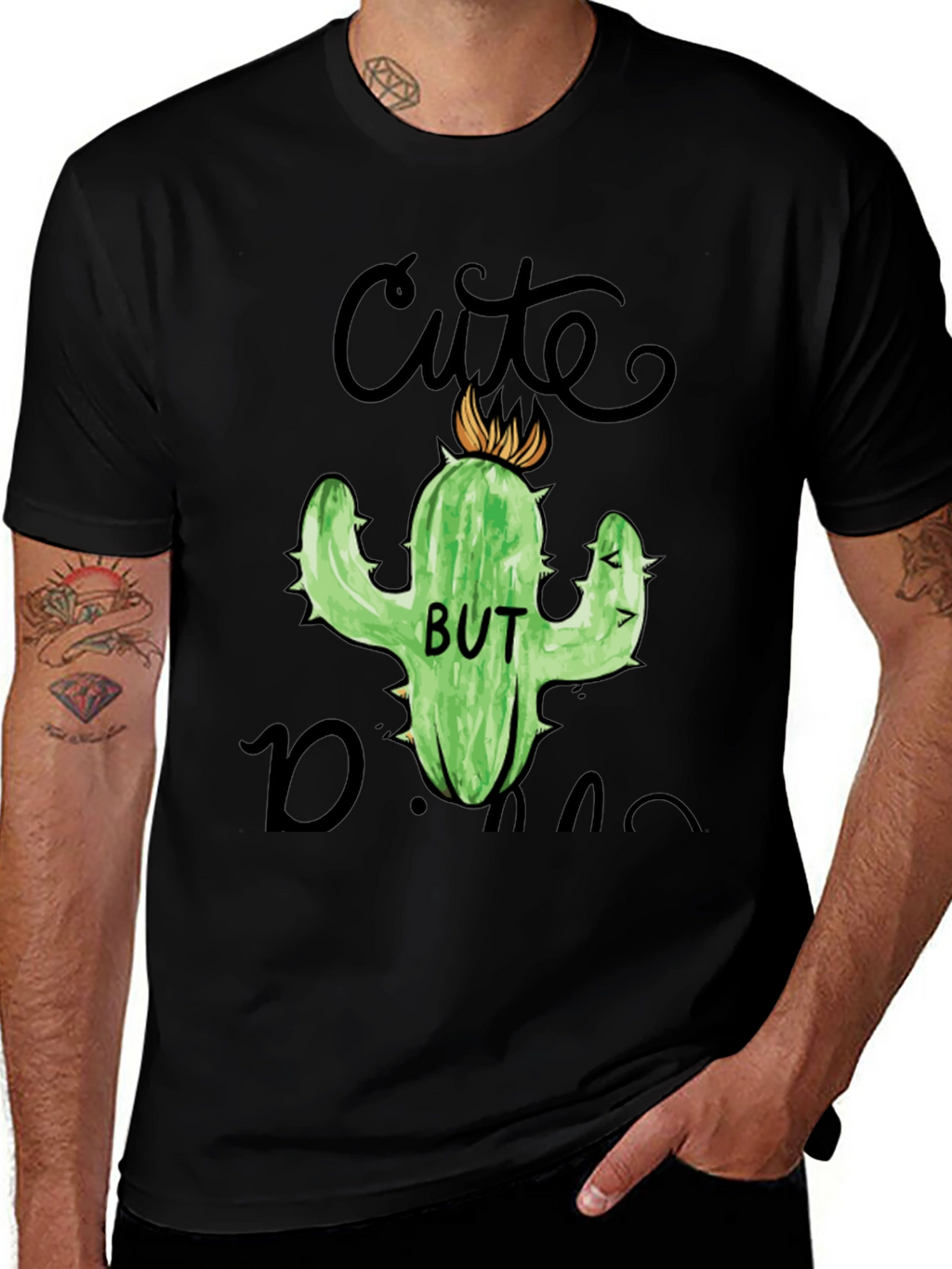 Cute But Dangerous Cactus Graphic T-Shirt