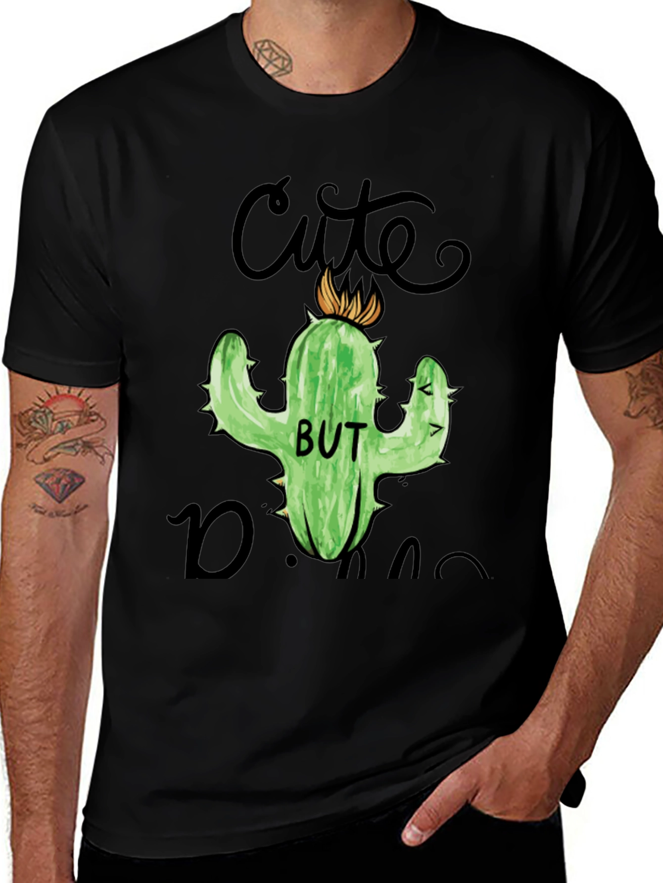Cute But Dangerous Cactus Graphic T-Shirt