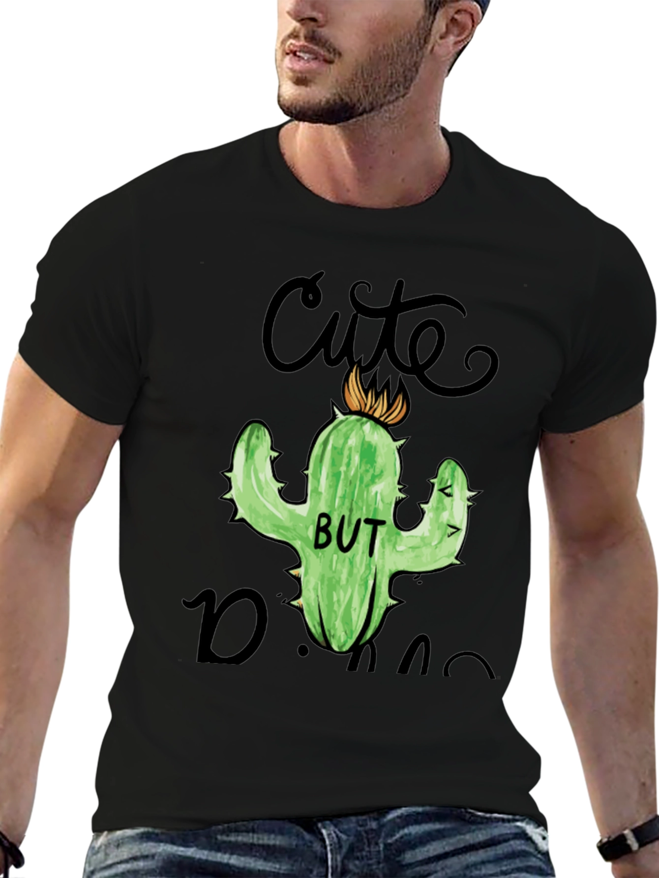 Cute But Dangerous Cactus Graphic T-Shirt