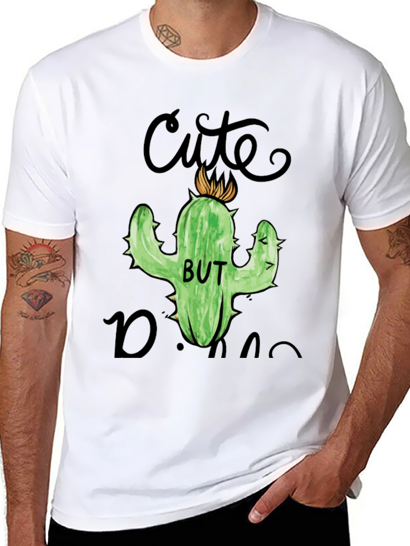 Cute But Dangerous Cactus Graphic T-Shirt