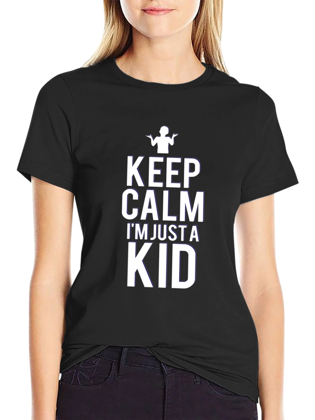 Keep Calm Im Just a Kid Black T-Shirt
