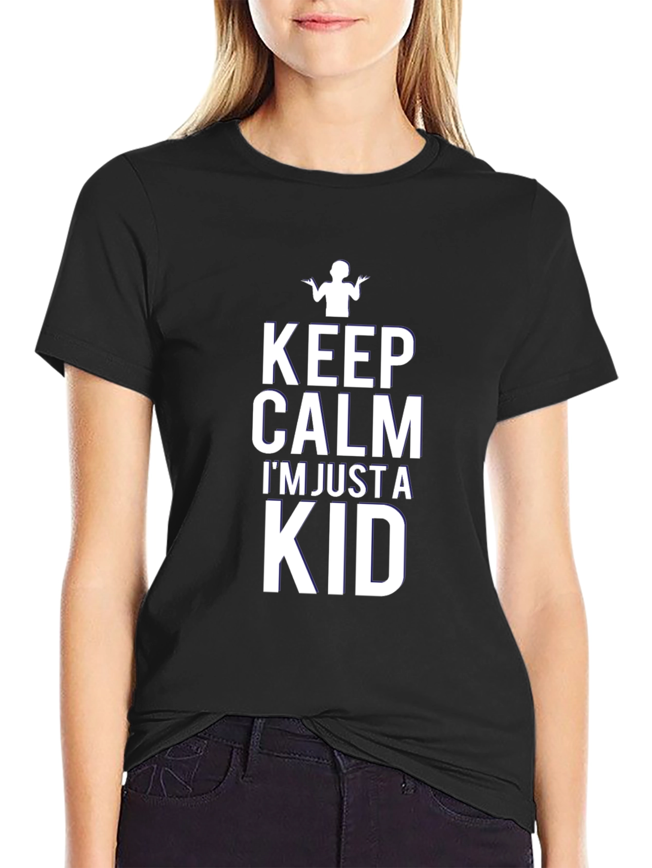 Keep Calm Im Just a Kid Black T-Shirt