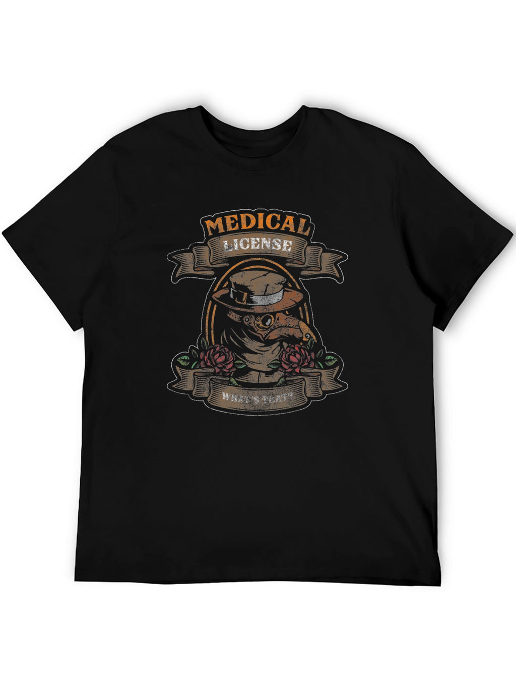 Medical License Plague Doctor Graphic T-Shirt
