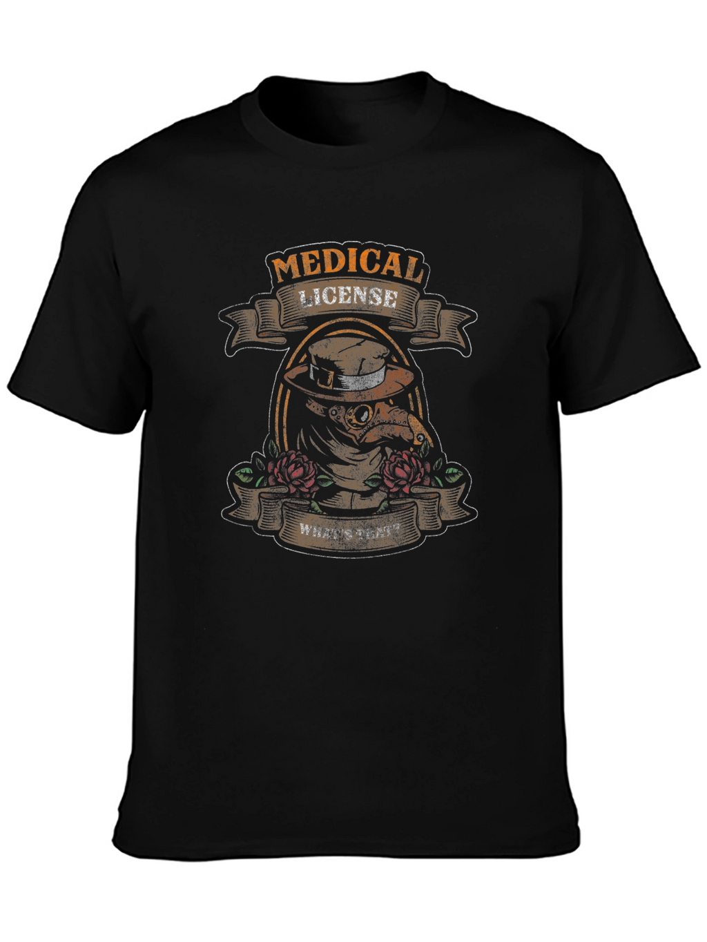 Medical License Plague Doctor Graphic T-Shirt