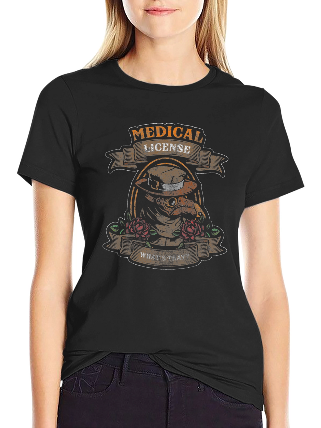 Medical License Plague Doctor Graphic T-Shirt