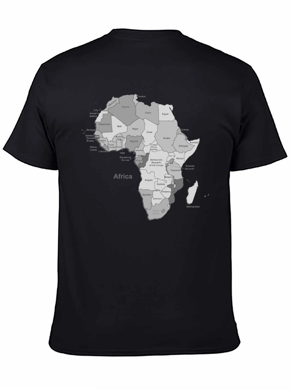 Africa Map T-Shirt - Black Graphic Tee