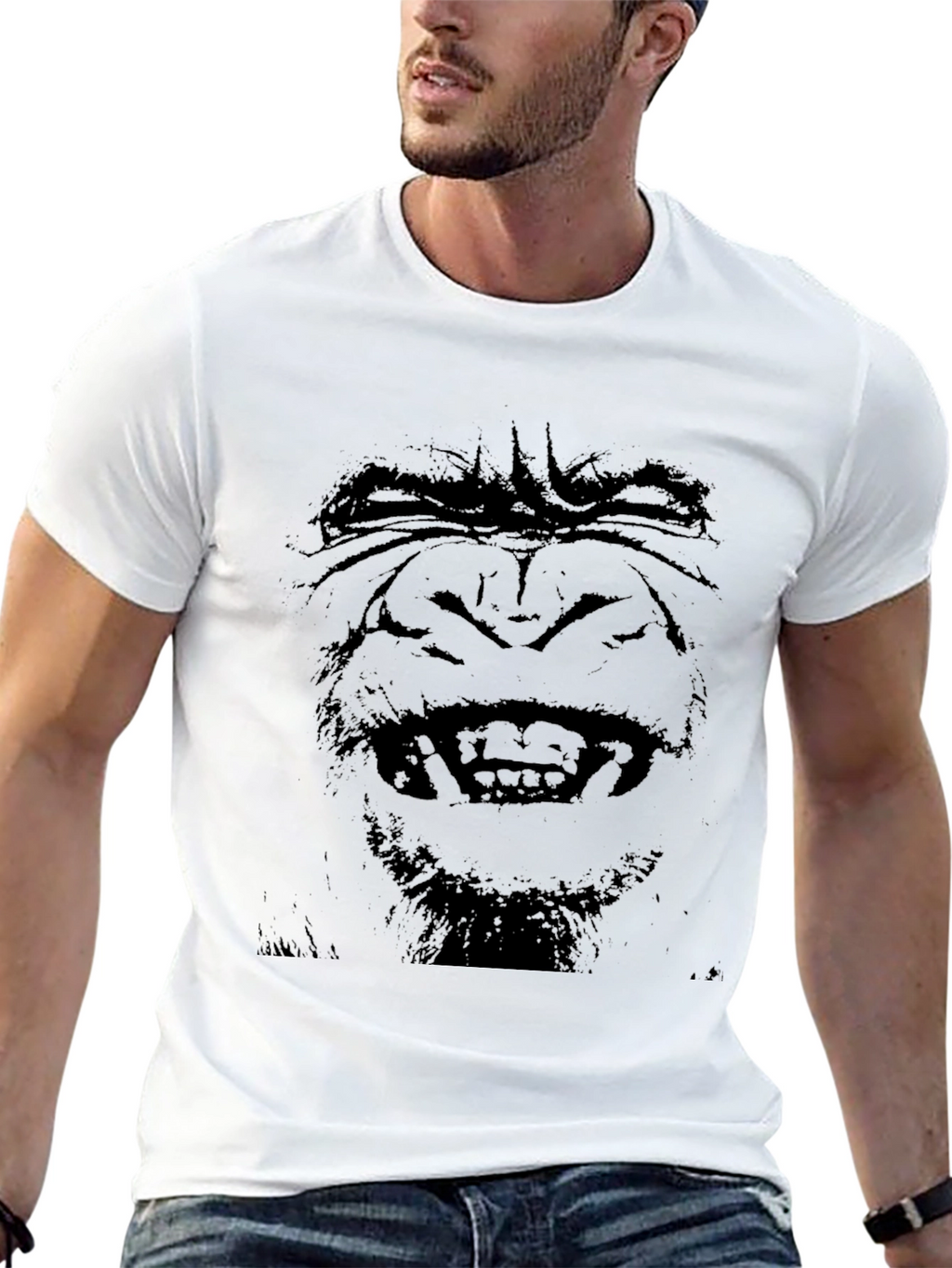 Mens Black Gorilla Graphic T-Shirt