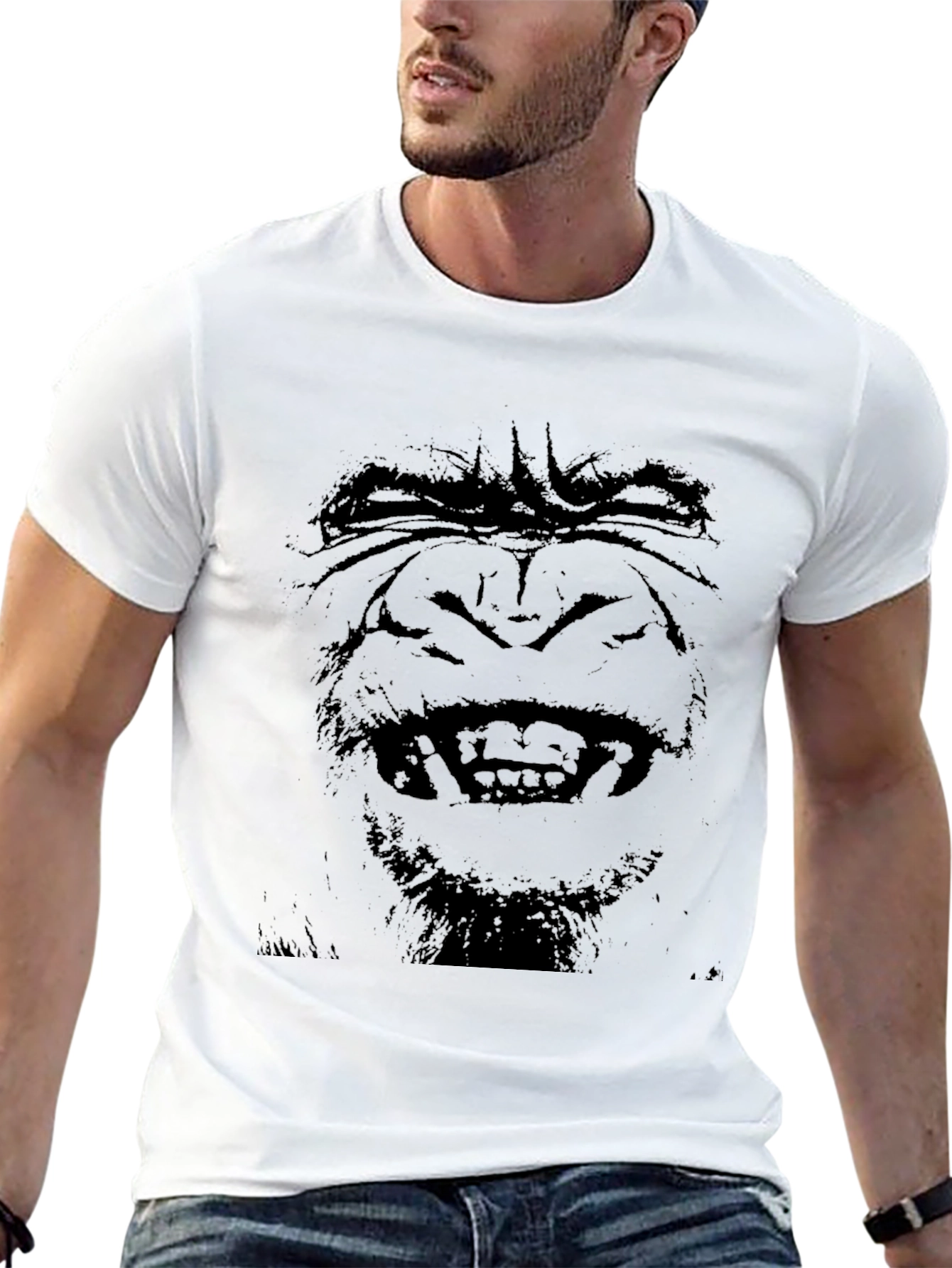 Mens Black Gorilla Graphic T-Shirt