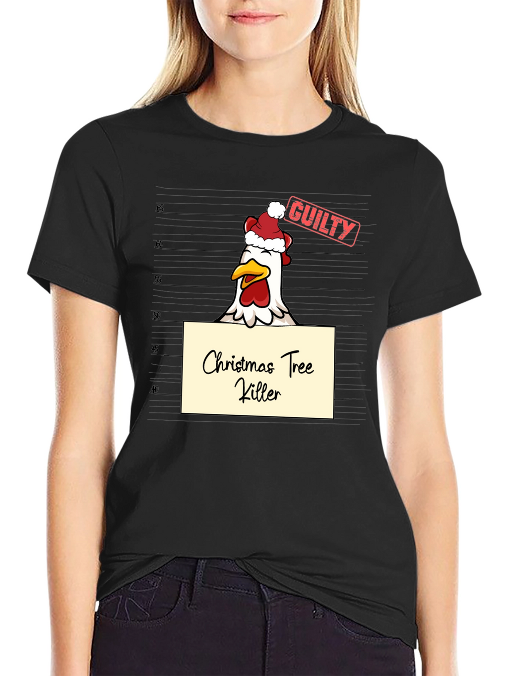 Funny Christmas Chicken T-Shirt - Guilty!