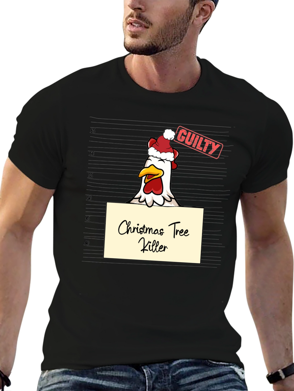 Funny Christmas Chicken T-Shirt - Guilty!