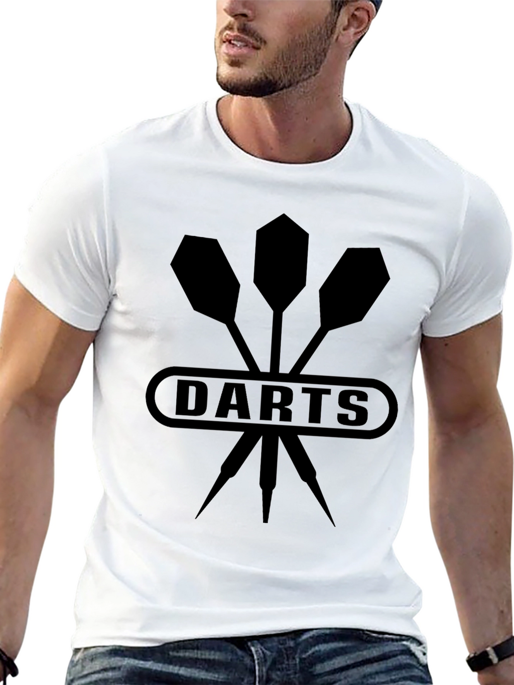 Mens Black Darts Graphic T-Shirt