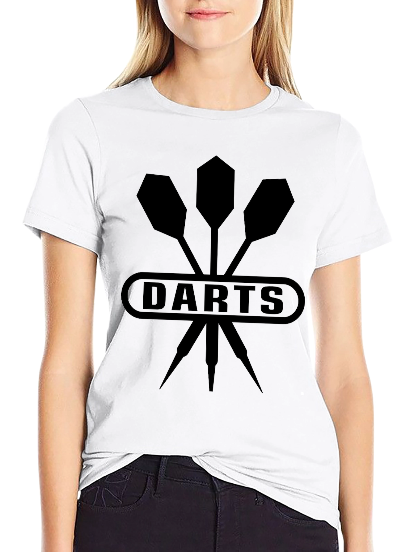 Mens Black Darts Graphic T-Shirt