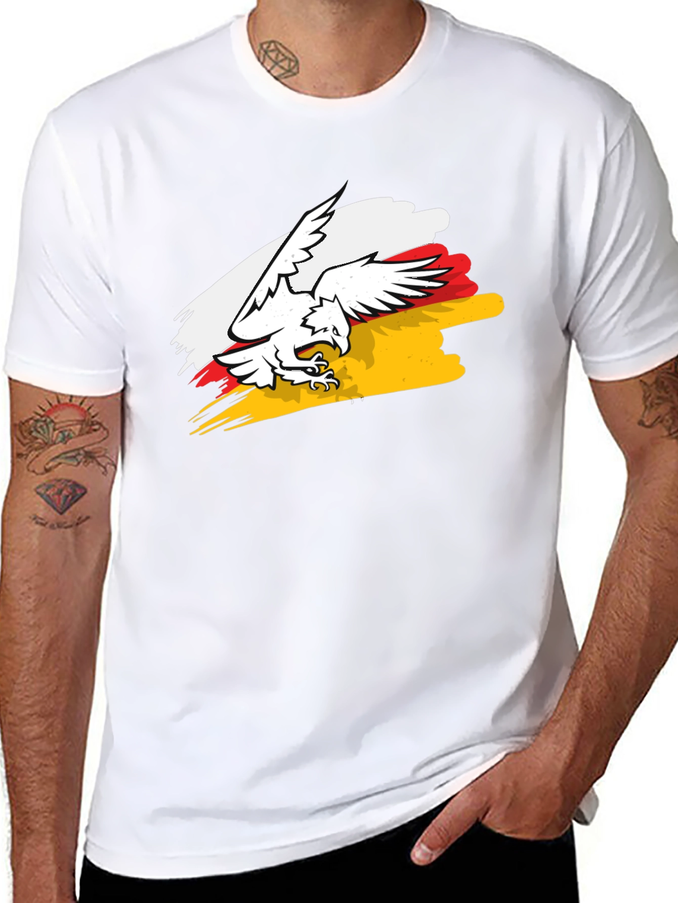 Eagle Crest Graphic Tee - Black Cotton T-Shirt