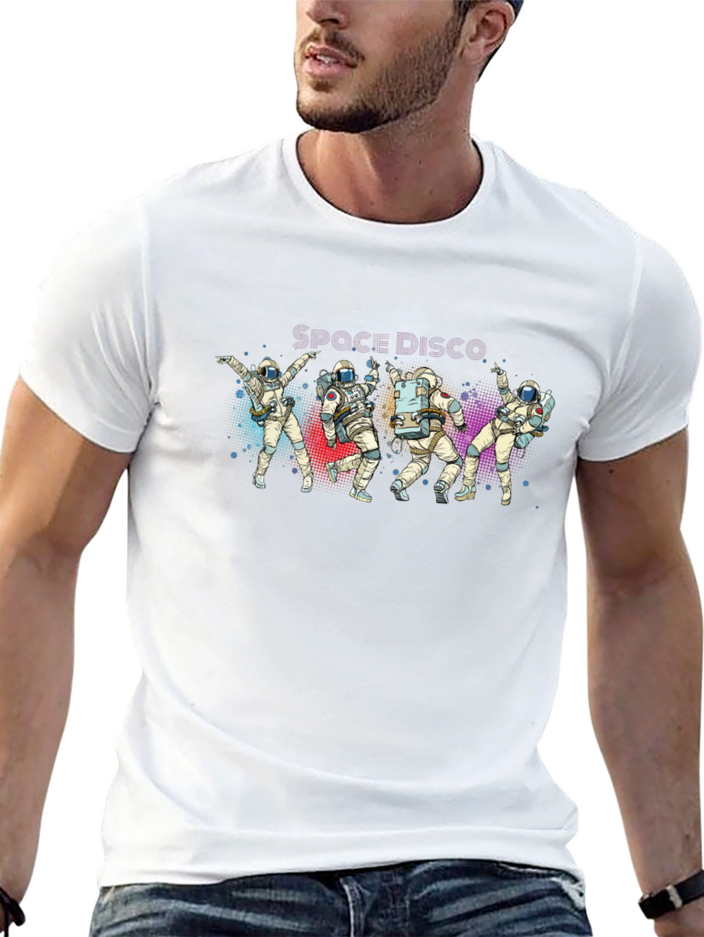 Space Disco Astronaut T-Shirt - Black