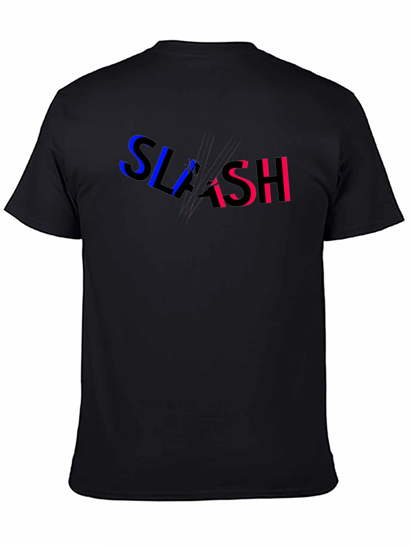 Slash Graphic Print Black T-Shirt