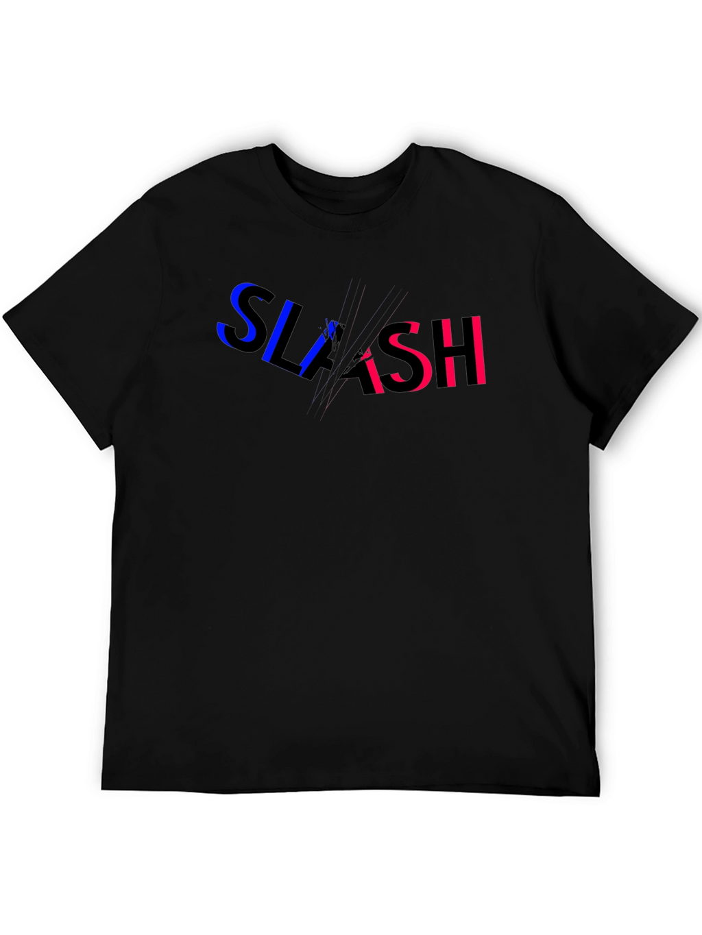 Slash Graphic Print Black T-Shirt
