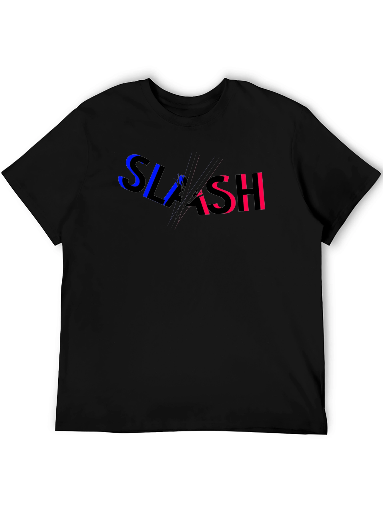 Slash Graphic Print Black T-Shirt