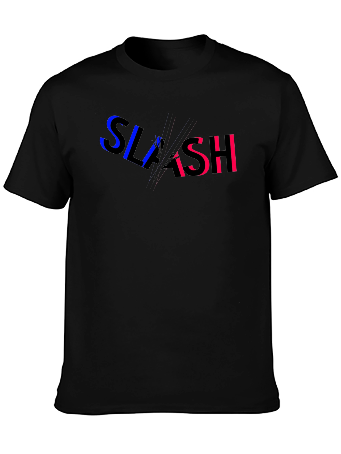 Slash Graphic Print Black T-Shirt
