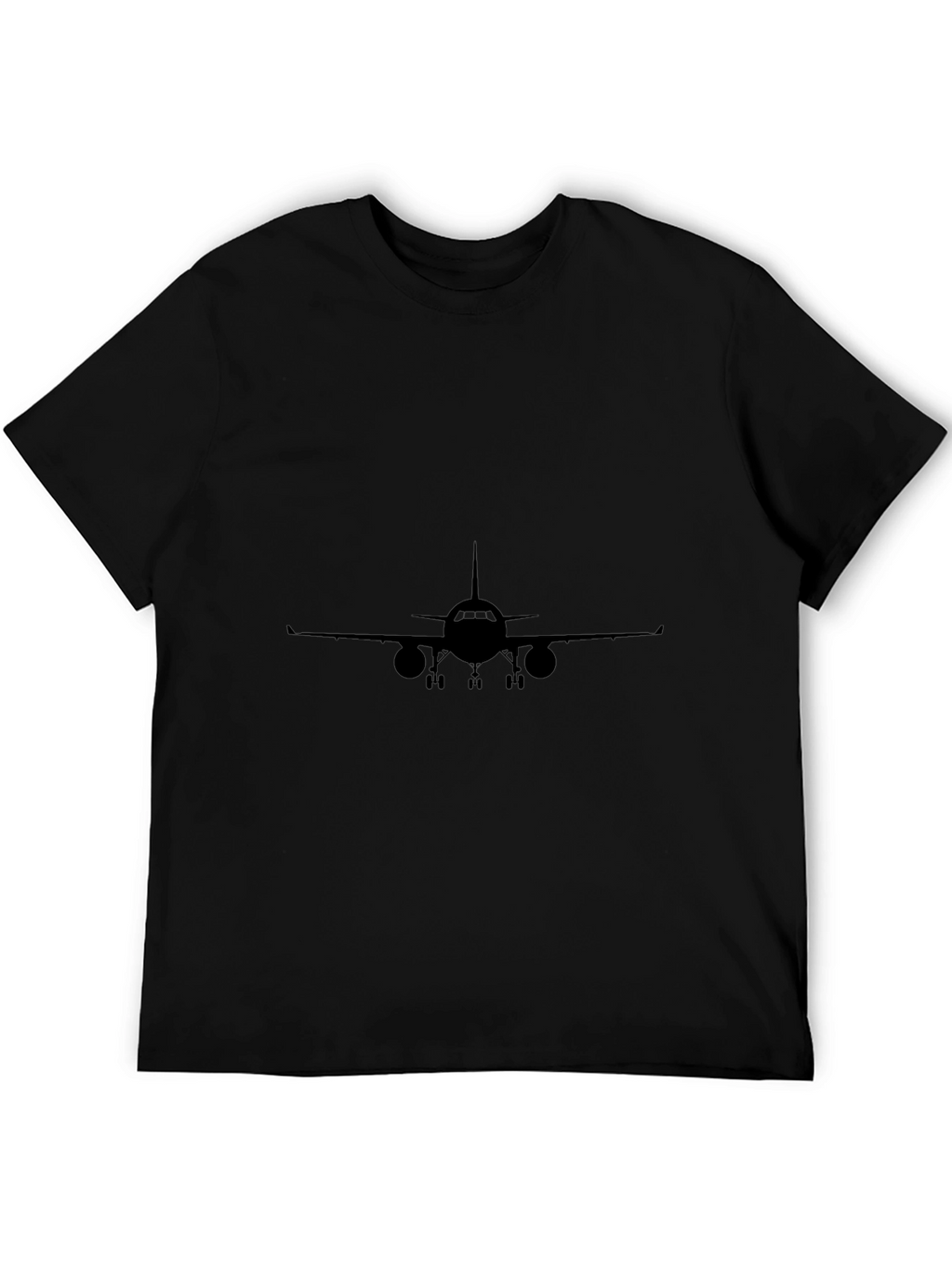 Airplane Silhouette Black T-Shirt