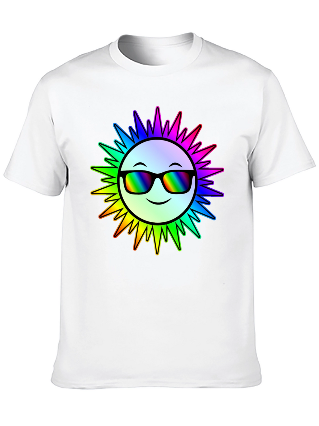 Rainbow Sun Graphic T-Shirt - Stylish & Unique