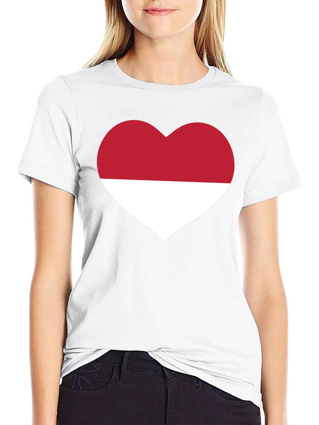 Indonesia Heart Flag Black T-Shirt