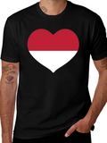 Indonesia Heart Flag Black T-Shirt