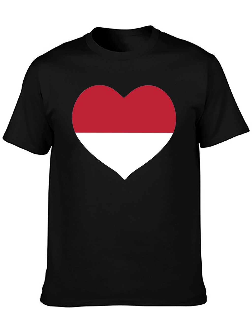 Indonesia Heart Flag Black T-Shirt