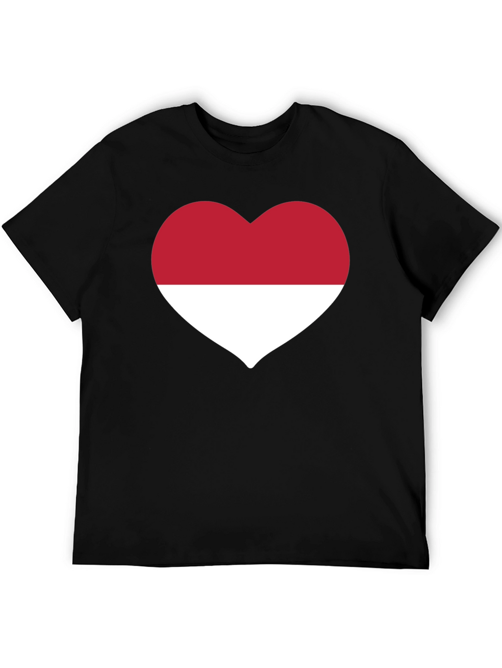 Indonesia Heart Flag Black T-Shirt